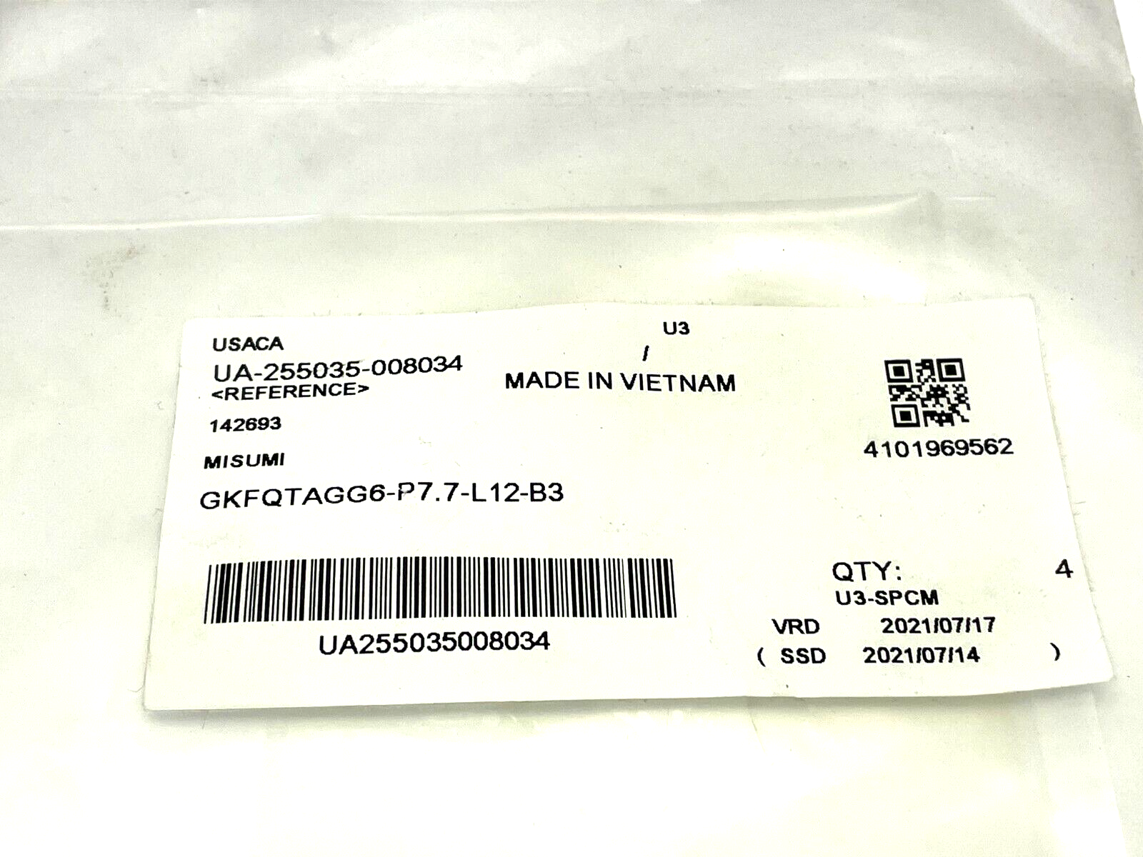 MiSUMi GKFQTAGG6-P7.7-L12-B3 Large Head Locating Pin PKG OF 4 - Maverick Industrial Sales