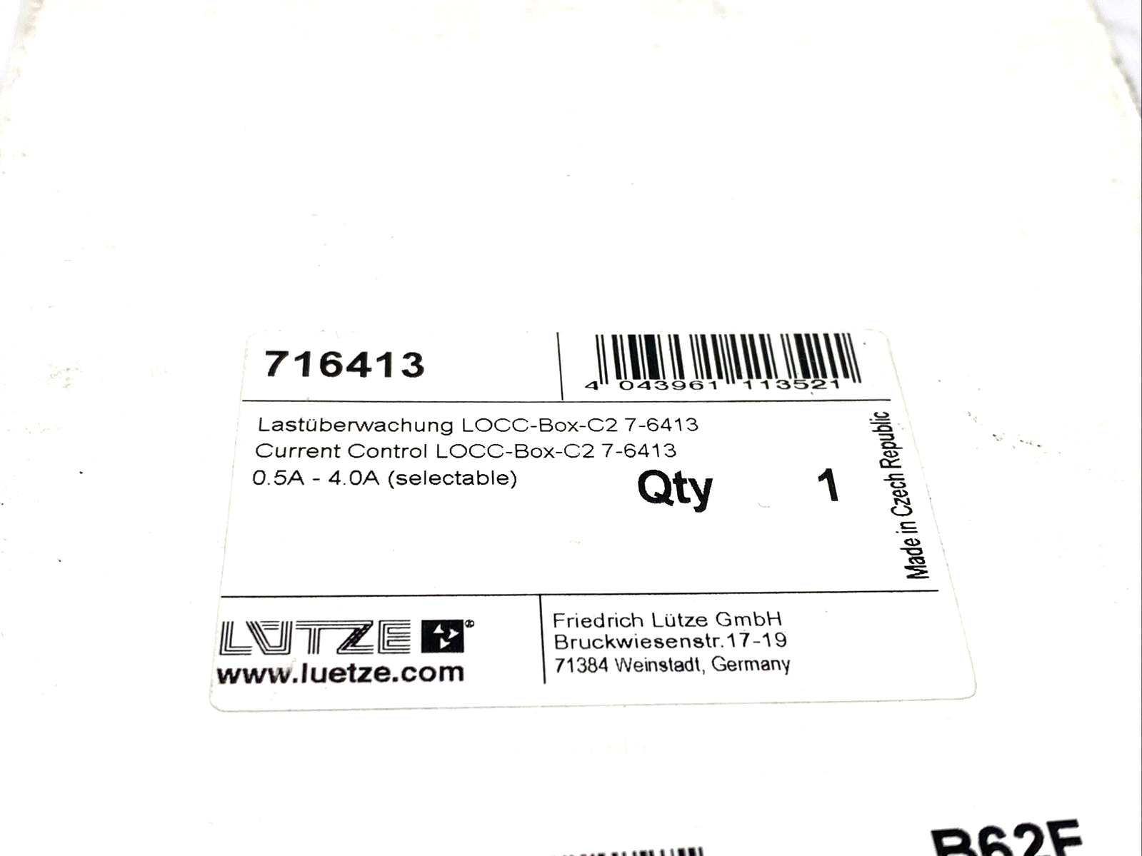 716413 | Lutze Electronic Load Monitor LOCC-BOX-C2 24VDC 4A 100W - New – Open box - Maverick Industrial Sales