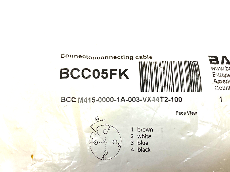 Balluff BCC05FK Unterminated Connecting Cable BCC M415-0000-1A-003-VX44T2-100 - Maverick Industrial Sales