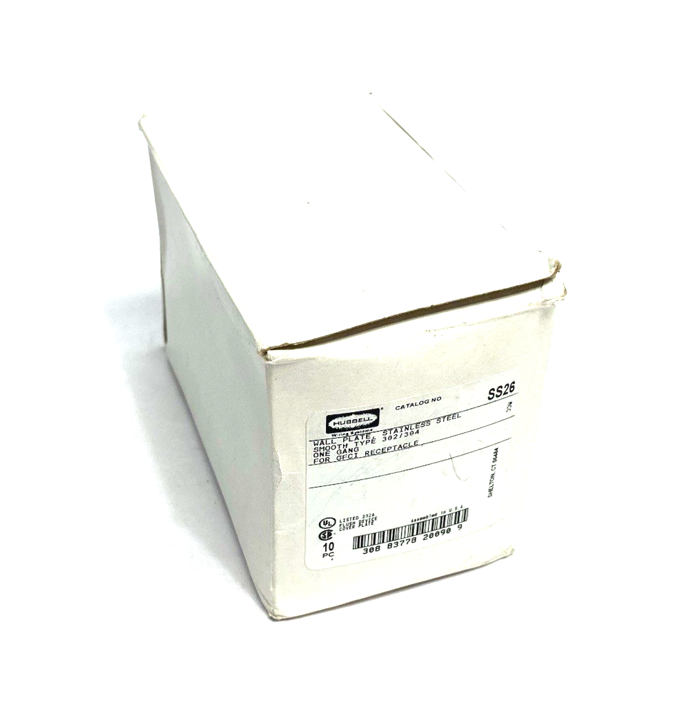 Hubbell SS26 Metallic Plate, 1-Gang GFCI Stainless Steel PKG OF 10 - Maverick Industrial Sales