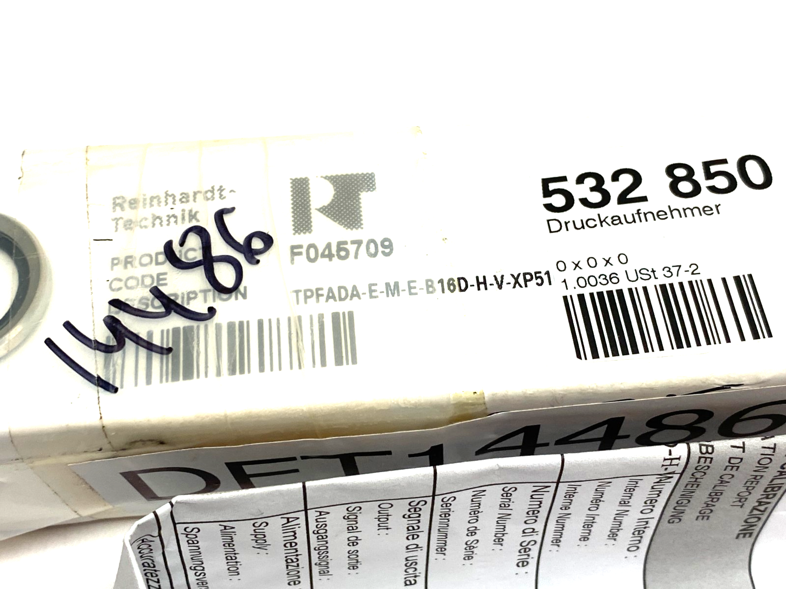 Reinhardt-Technik TPFADA-E-M-E-B16D-H-V-XP51 Pressure Transmitter F045709 - Maverick Industrial Sales