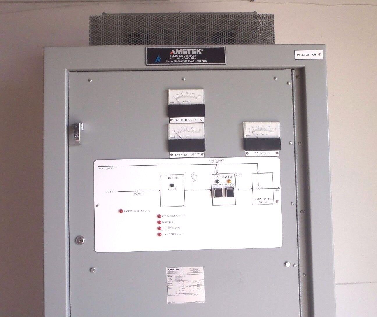 Ametek SolidState Controls 85-IC0150-45 15 KVA Power Inverter SS25150UC-26-12-60 - Maverick Industrial Sales