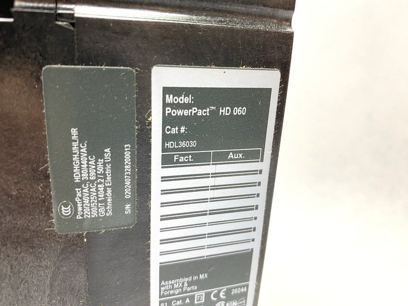 Square D HDL360030 PowerPact 30A 3P 78590706632 600VAC Breaker - Maverick Industrial Sales