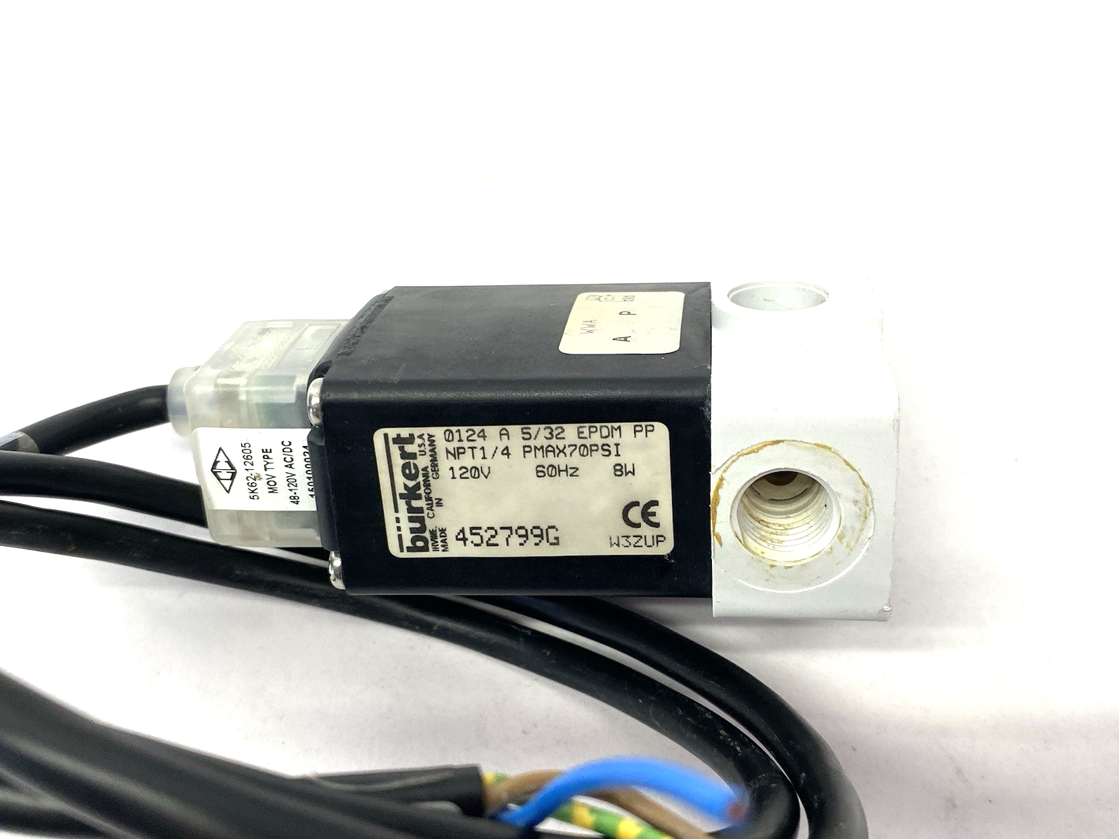 Burkert 0124 A 5/32 EPDM PP Direct Acting Pivoted Armature Solenoid Valve - Maverick Industrial Sales