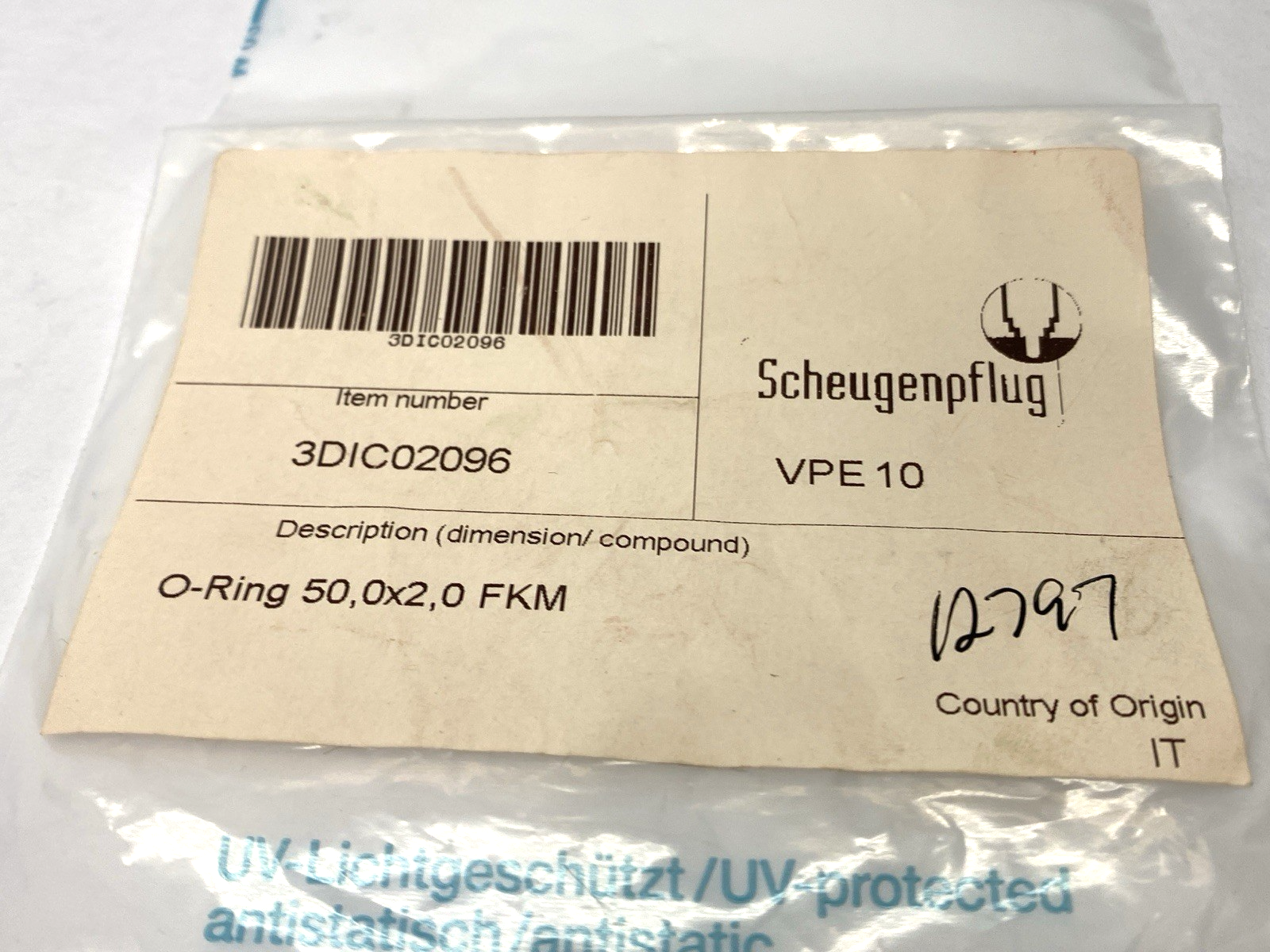 Scheugenpflug 3DIC02096 O-Ring 50mm X 2mm FKM LOT OF 14 - Maverick Industrial Sales