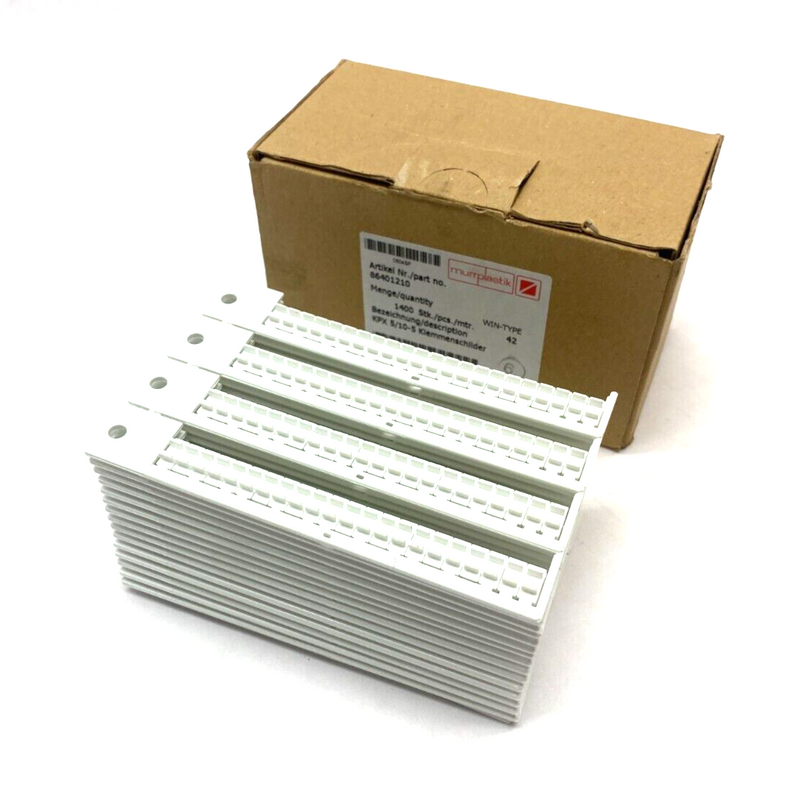 Murrplastik 86401210 Terminal Block Label Plate White BOX OF 1400 - Maverick Industrial Sales