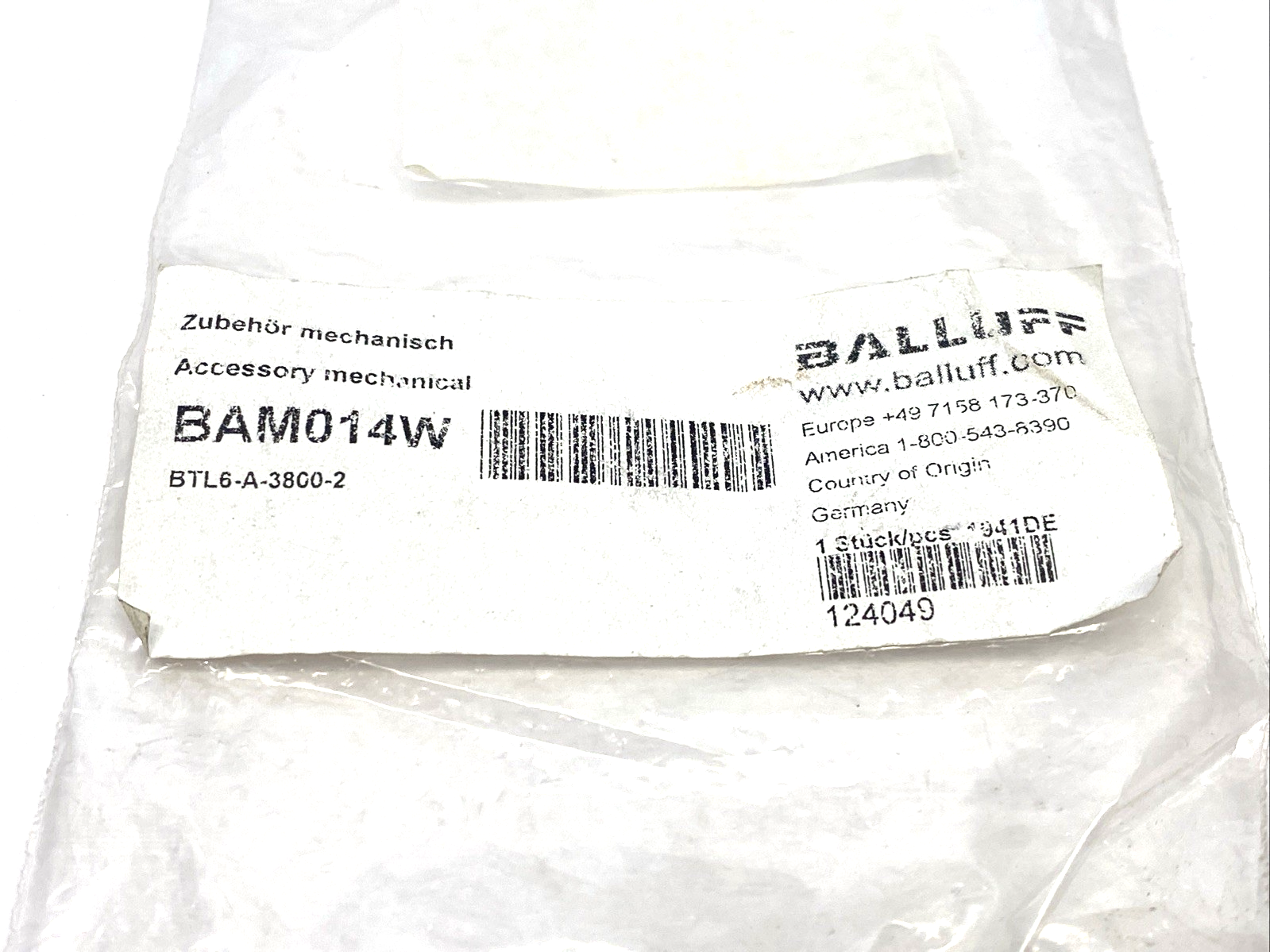 Balluff BAM014W BTL Magnet For Profile Style 37.6x29x21mm BTL6-A-3800-2 - Maverick Industrial Sales