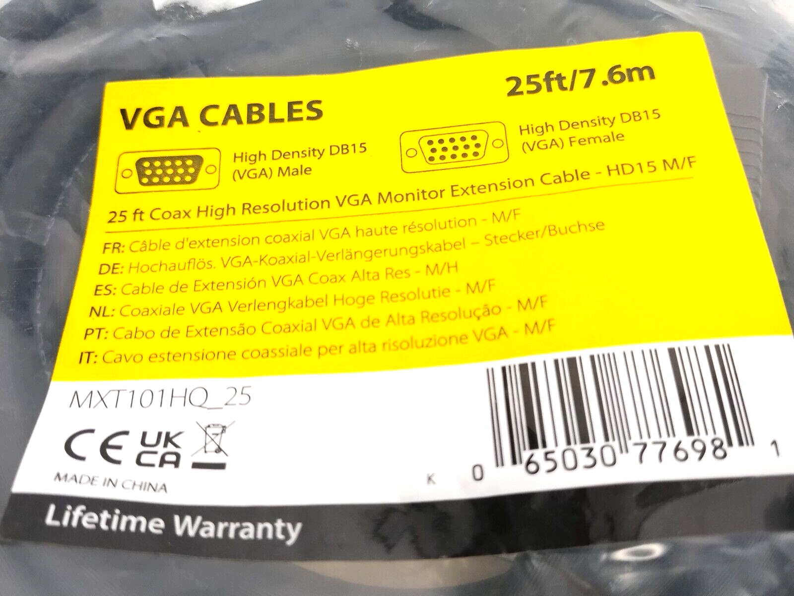 StarTech MXT101HQ_25 Coax High Resolution VGA Monitor Extension Cable 25FT - Maverick Industrial Sales