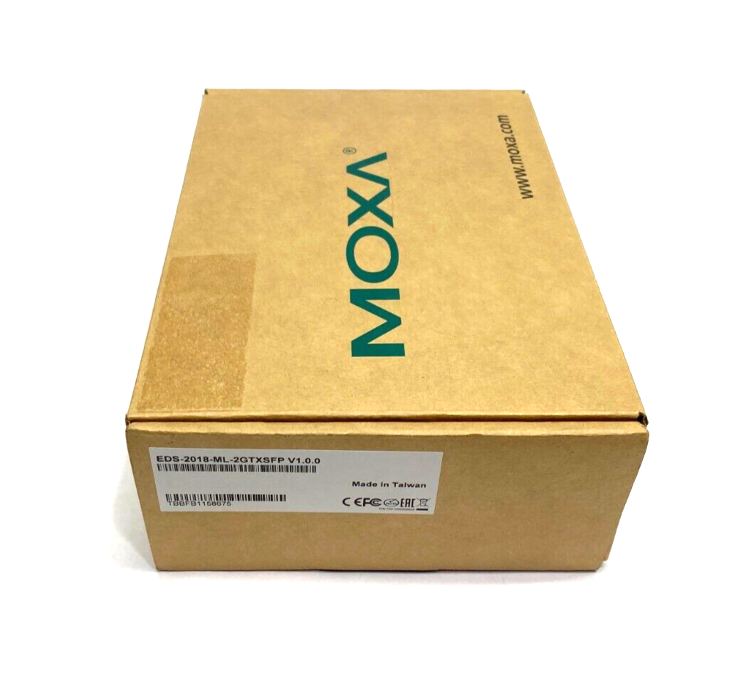 Moxa EDS-2018-ML-2GTXSFP Unmanaged Gigabit Ethernet Switch 18-Port V1.0.0 - Maverick Industrial Sales