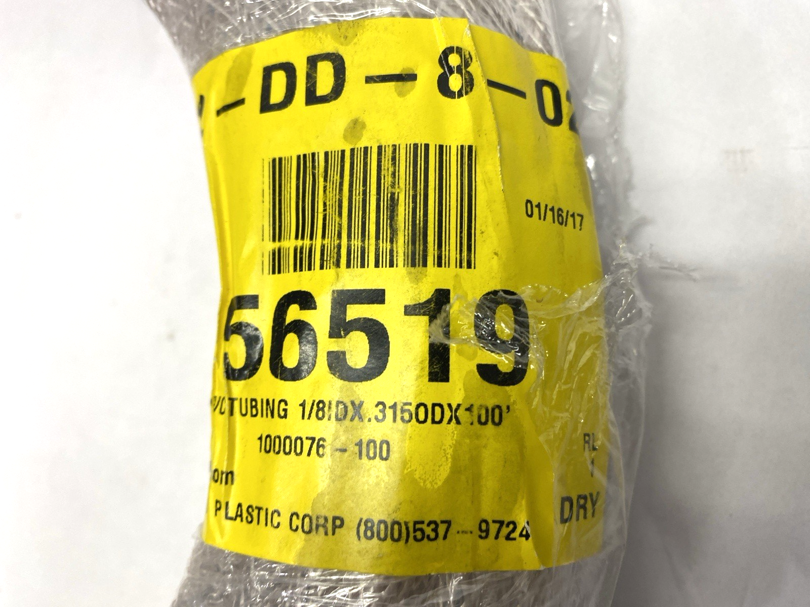 1000076-100 | Nylobrade PVC Tubing 1/8" ID x .315" OD SHELFWARE CUT TO 50' - New – Open box - Maverick Industrial Sales