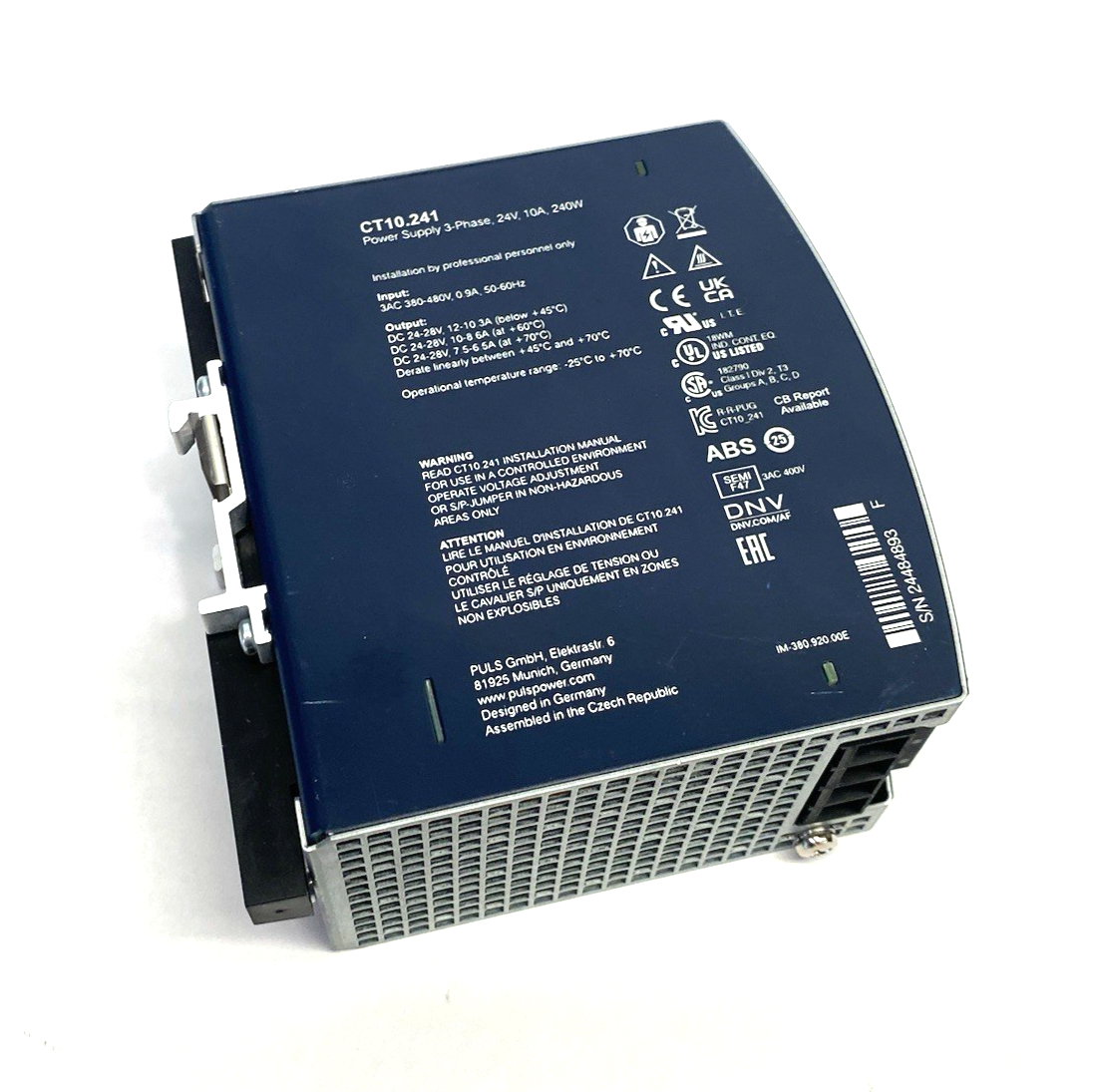 CT10.241 | Puls Dimension Power Supply 3-Phase, 24V, 10A, 240W - Used - Maverick Industrial Sales