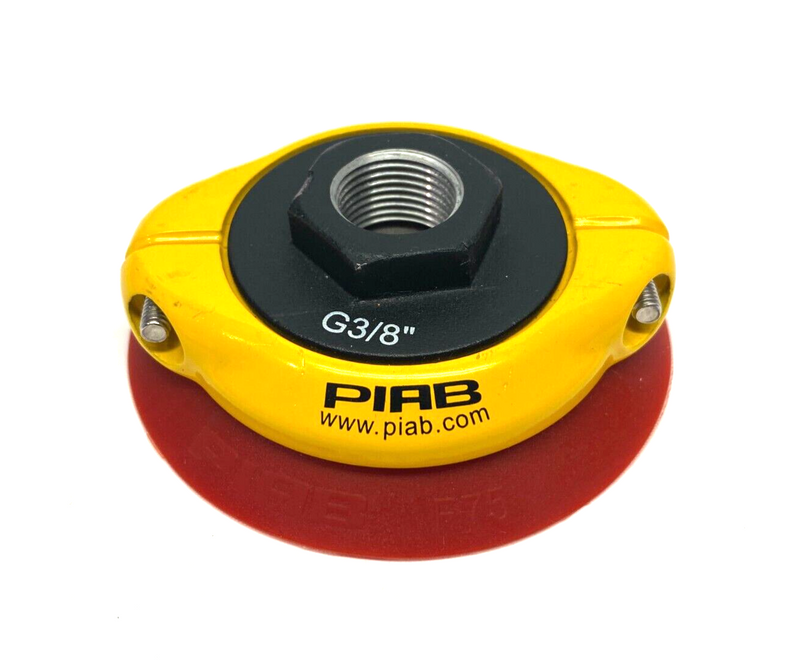 Piab F75.20.07ND Flat Vacuum Suction Cup Red G3/8" w/ Mesh Filter - Maverick Industrial Sales