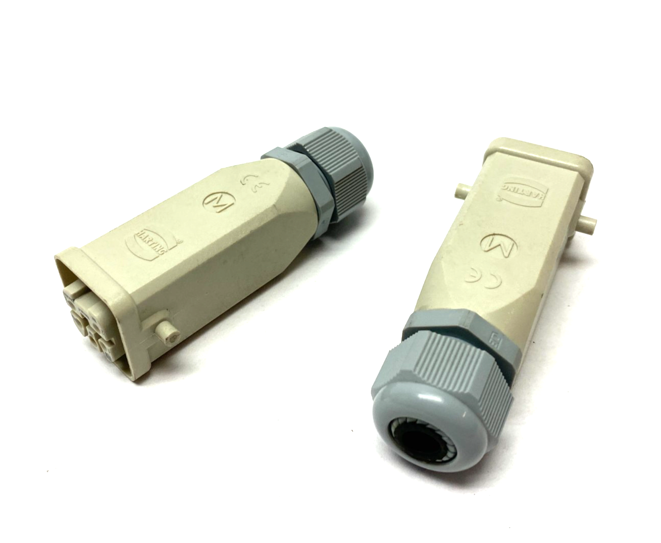 Harting 09200042711 Han A 04 Pos Insert w/ 19200030423 Han 3A Hood LOT OF 2 - Used - Maverick Industrial Sales