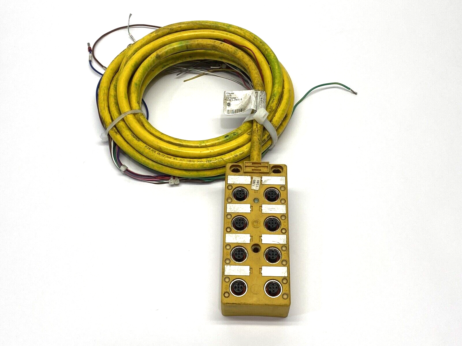 Turck VB 80.5-P7X17-5 Junction Box M12 8-Port U0218 12' CUT CABLE - Maverick Industrial Sales