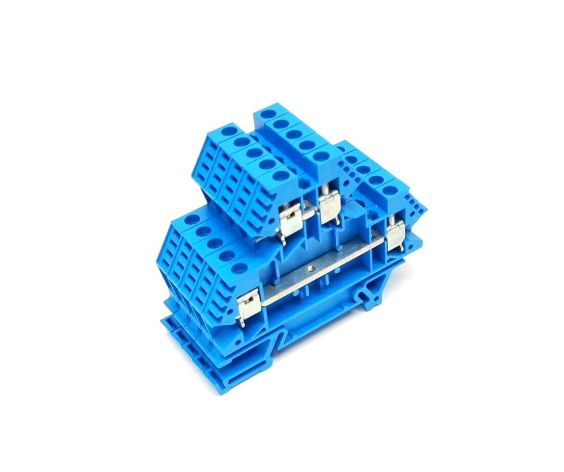 Morsettitalia EURO D4-2 Two Stage Terminal Block, Blue, 43550 BL LOT OF 5 - Maverick Industrial Sales