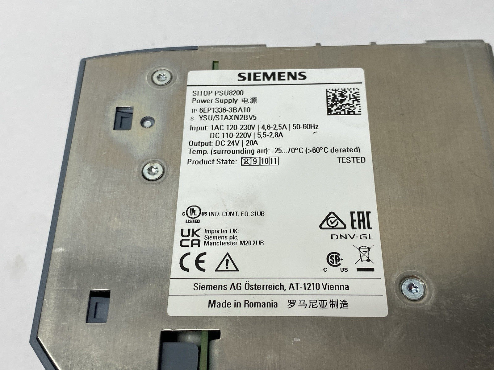 Siemens 6EP1336-3BA10 SITOP PSU8200 Stabilized Power Supply 1ACDC/24VDC/20A - Maverick Industrial Sales
