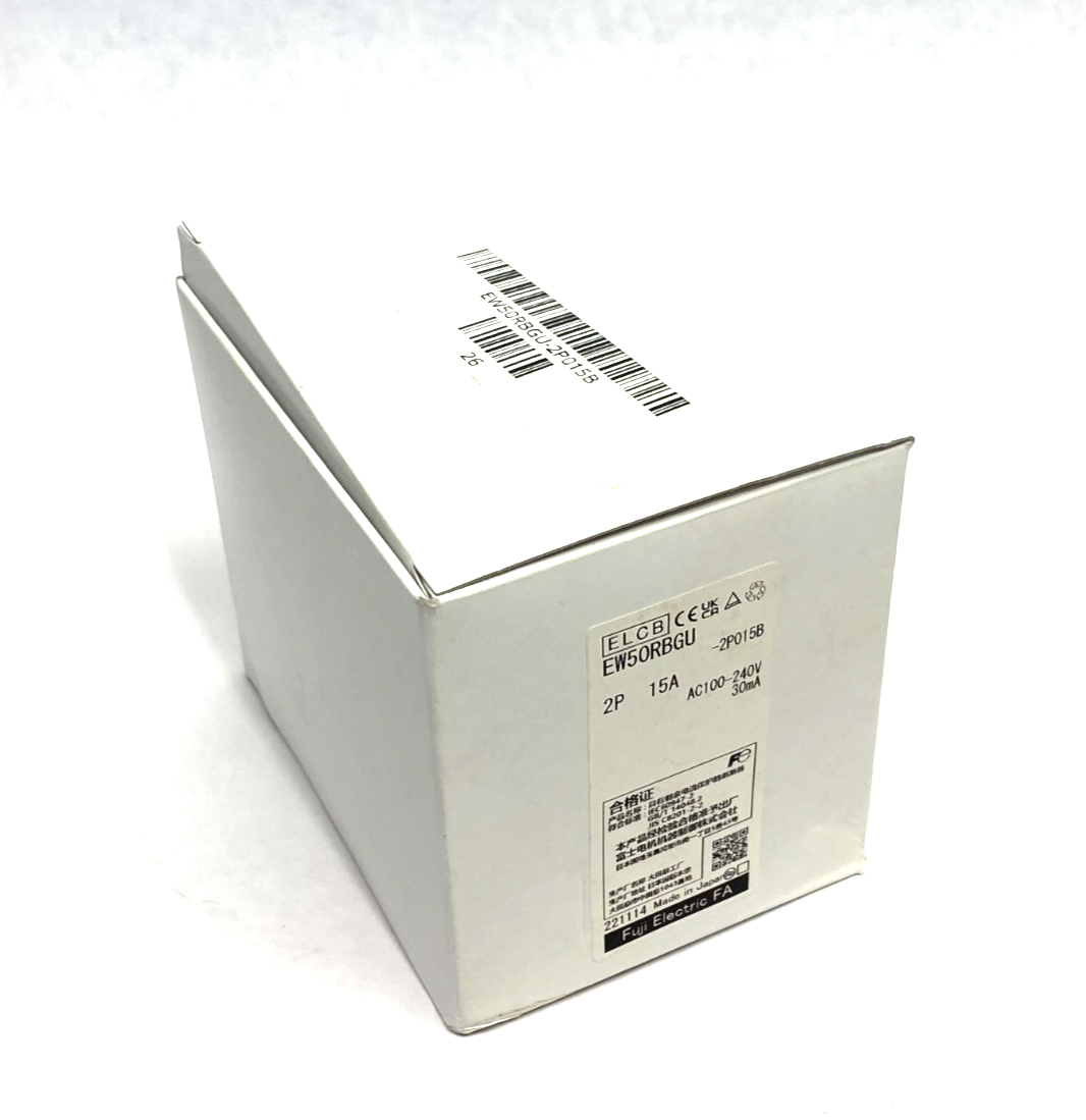 EW50RBGU-2P015B | Fuji Electric G-TWIN Earth-Leakage Breaker 15A 2-Pole 100-240VAC - New – Open box - Maverick Industrial Sales