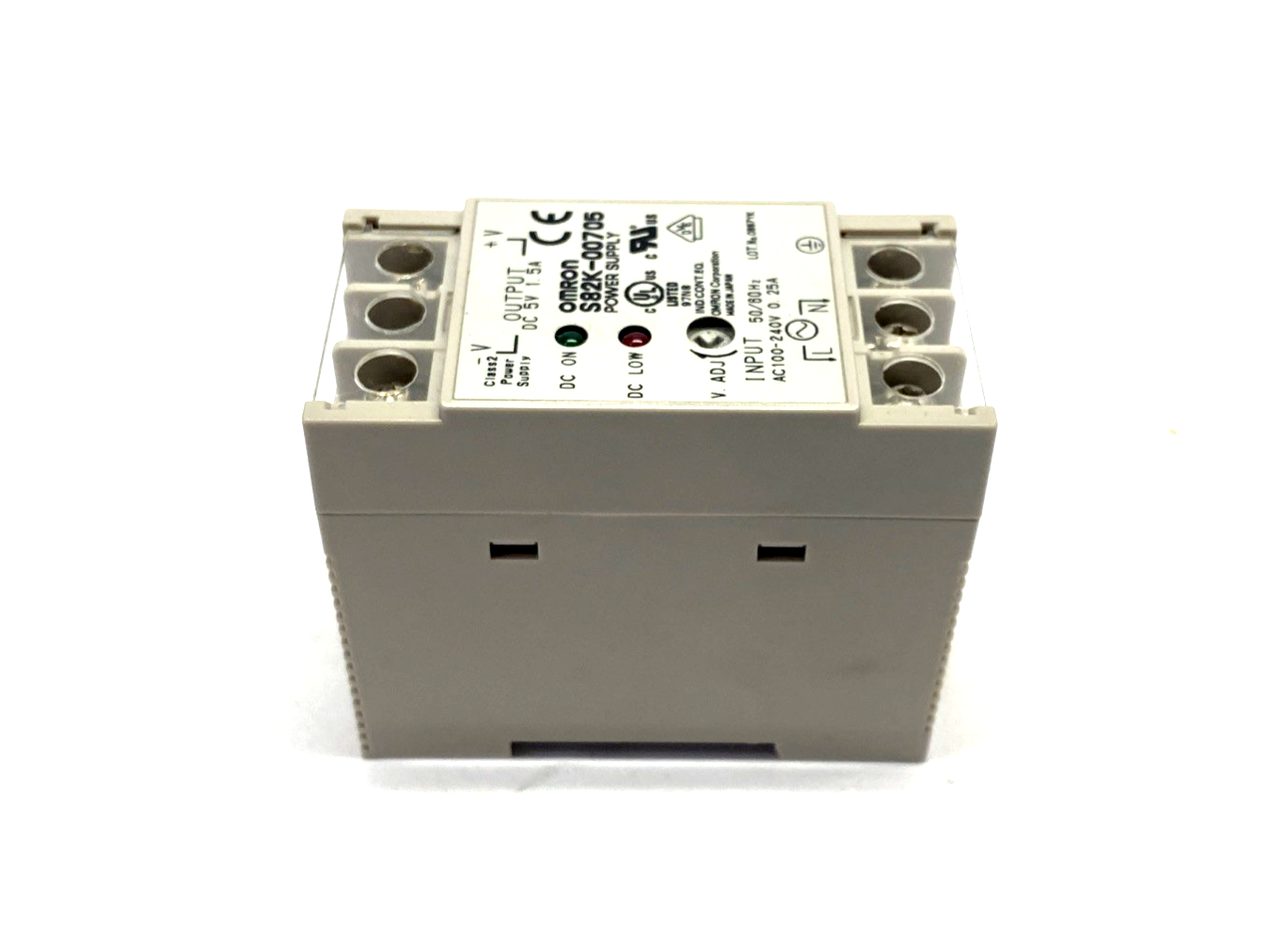 S82K-00705 | Omron Power Supply 100-240VAC 5VDC 1.5A - Used - Maverick Industrial Sales