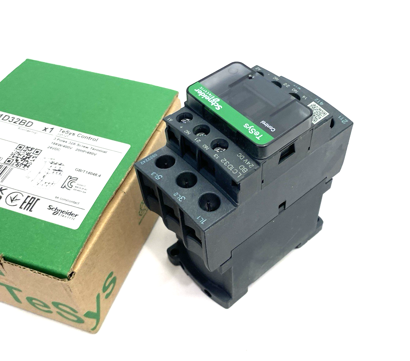 Schneider Electric LC1D32BD IEC Contactor, TeSys Deca, Non-Reversing, 32A - Maverick Industrial Sales
