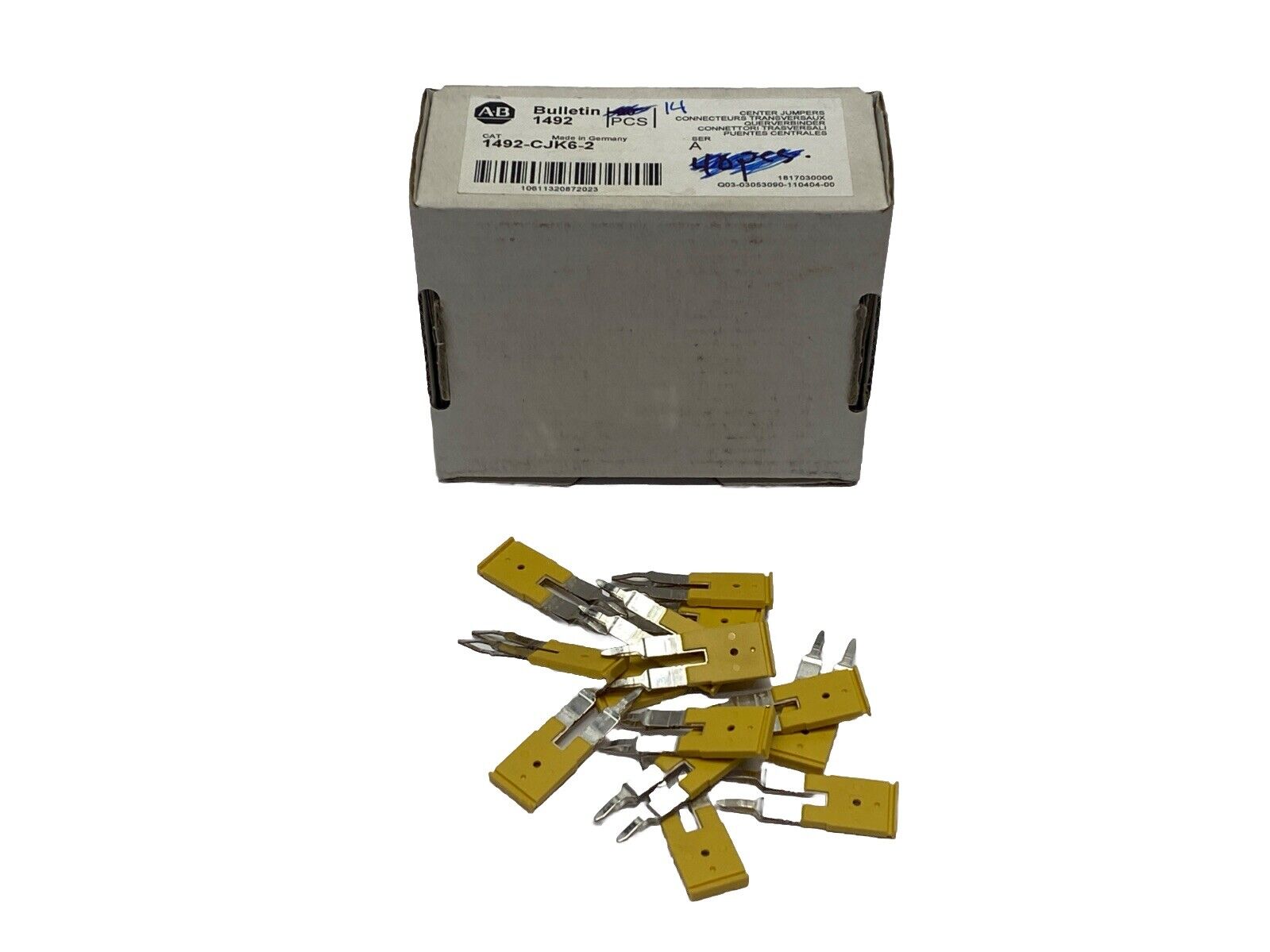 Allen Bradley 1492-CJK6-2 Ser A Plug In Center Jumper LOT OF 14 - Maverick Industrial Sales