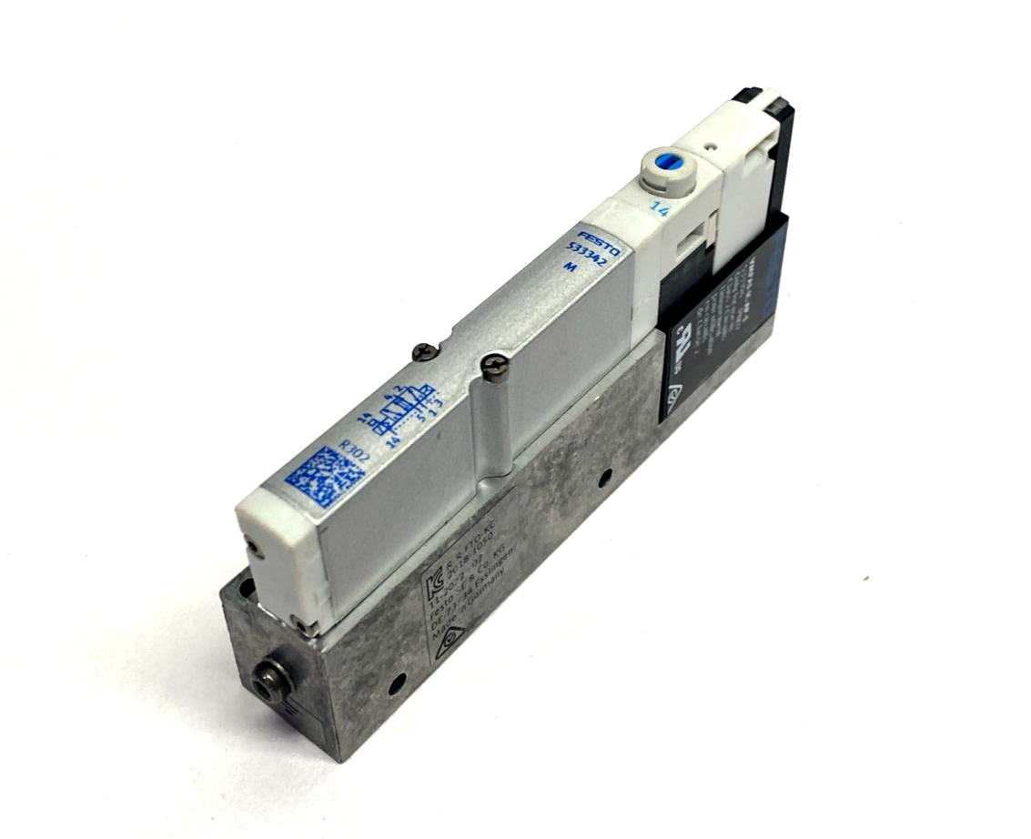 Festo VMPA1-IC-AP-1 Sub-Base 533394 & VMPA1-M1H-M-PI Solenoid Valve 533342 - Maverick Industrial Sales