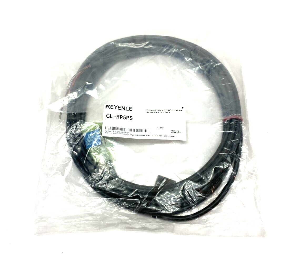 Keyence GL-RP5PS Light Curtain Connection Cable GL-R Series 5m Length Black - Maverick Industrial Sales