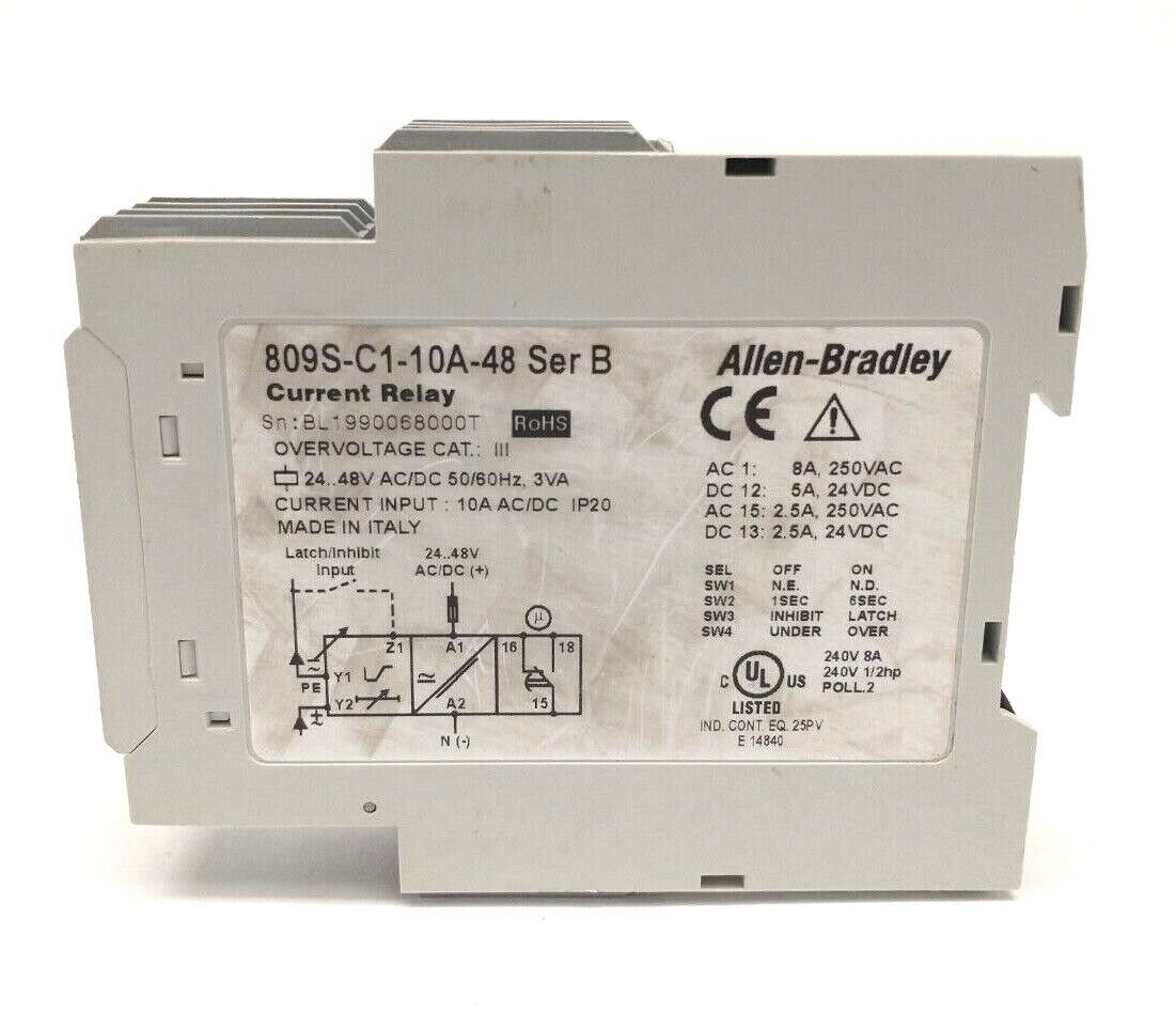 Allen Bradley 809S-C1-10A-48 Ser. B Machine Alert Current Monitoring Relay - Maverick Industrial Sales