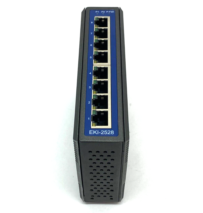 Advantech EKI-2528 Unmanaged Industrial Ethernet Switch 8-Port 12~48VDC - Maverick Industrial Sales