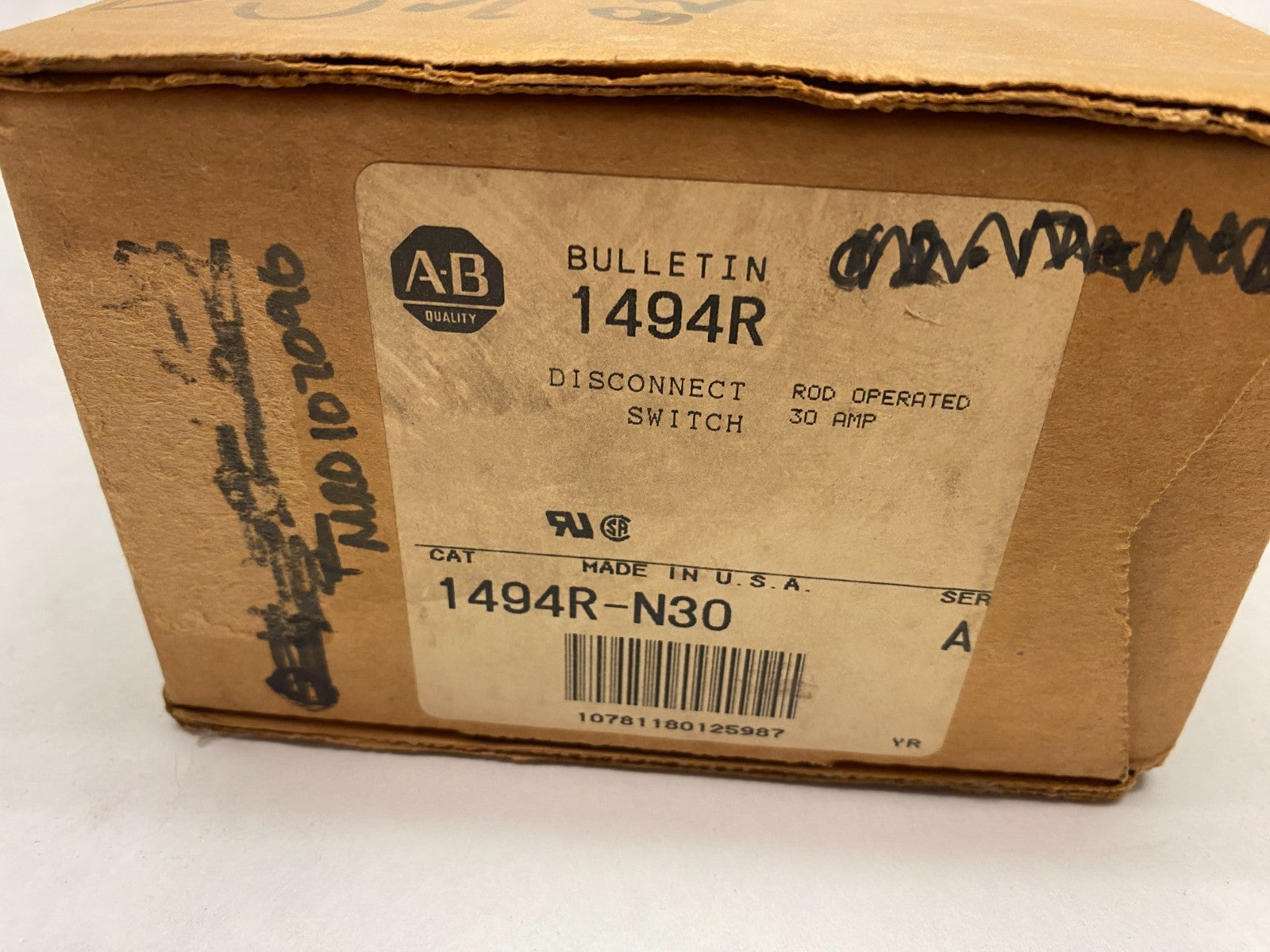 Allen Bradley 1494R-N30 Ser. A Rod Operated Disconnect Switch 30A, Rotary Op. - Maverick Industrial Sales