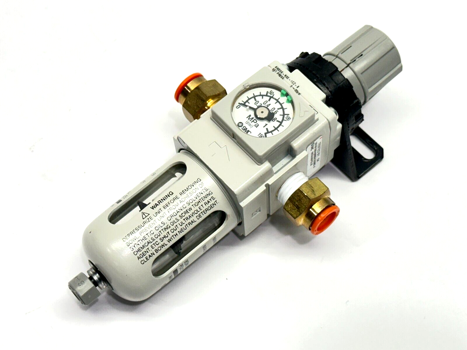 SMC AW20K-N02-1CZ-B-X34US30-100 Modular Filter/Regulator w/ Mounting Bracket - Maverick Industrial Sales