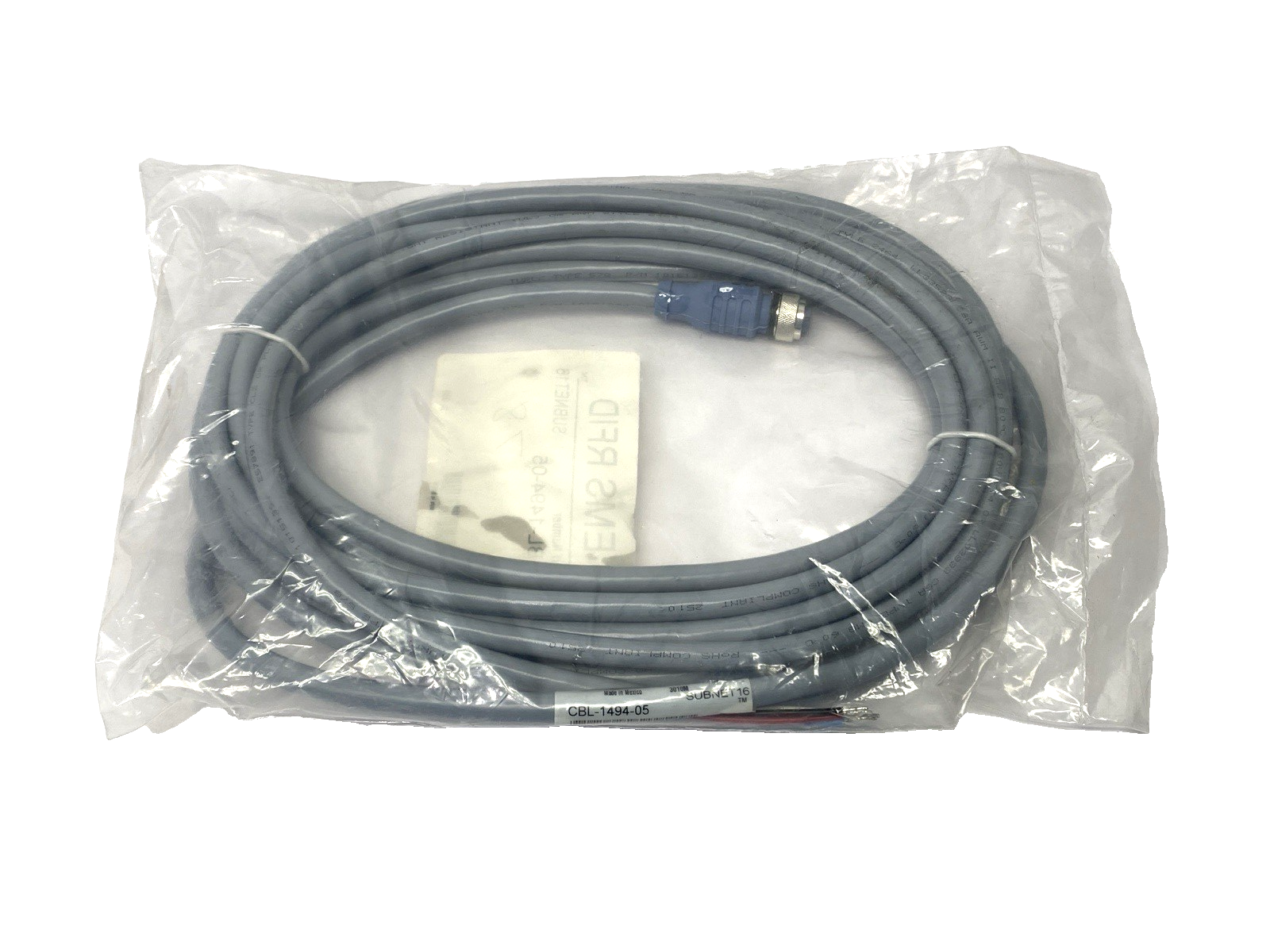 Datalogic CBL-1494-05 Single Ended Connector Cordset M12 5m - Maverick Industrial Sales