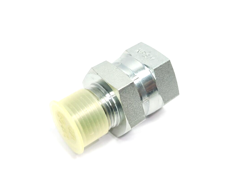 Parker 0107-8-12 Port Adapter Fitting 1/2-14 Male NPT To 3/4-14 Pipe Swivel 2PK - Maverick Industrial Sales