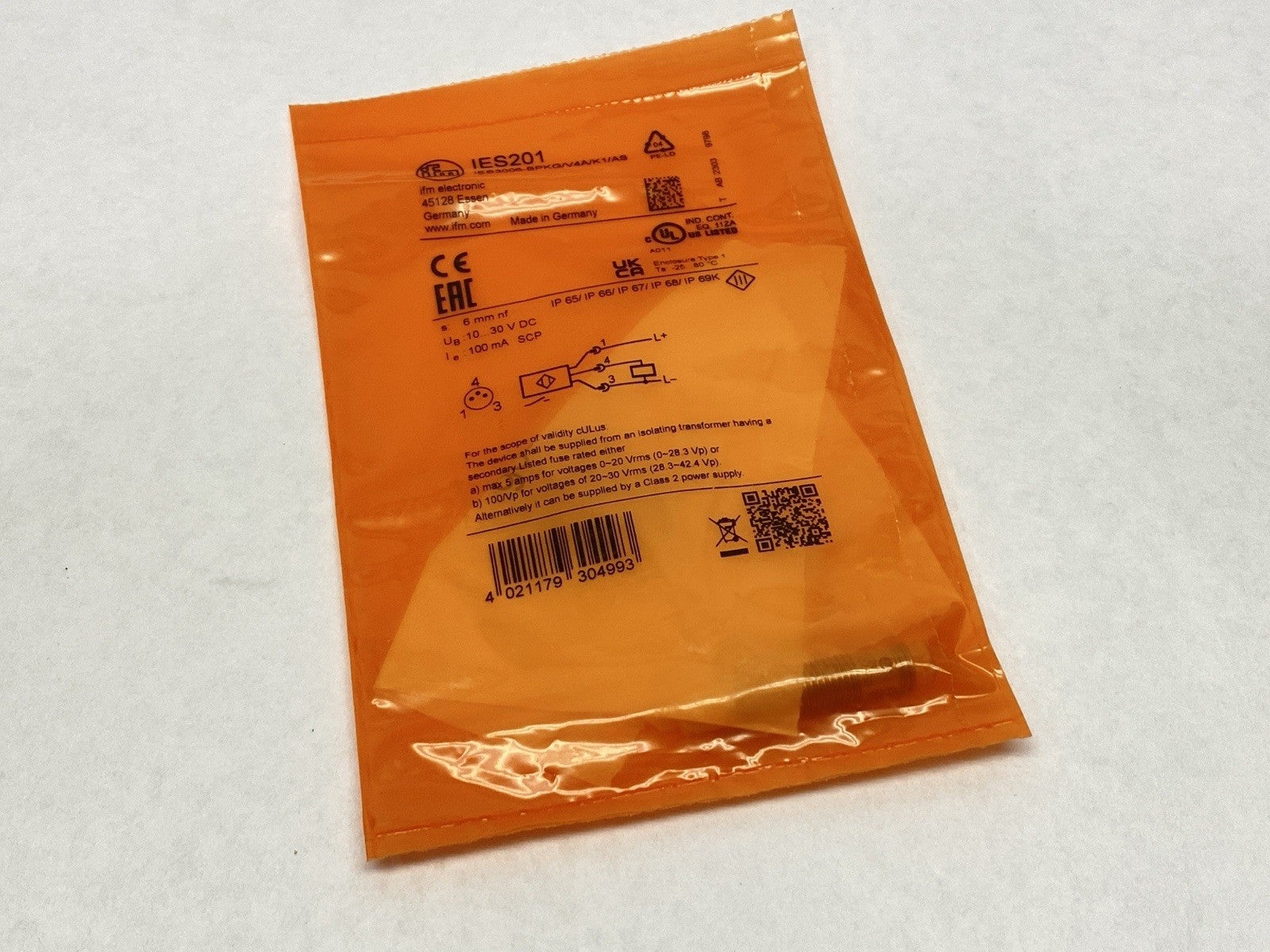 Ifm IES201 Inductive Proximity Sensor IEB3006-BPKG/V4A/K1/AS - Maverick Industrial Sales