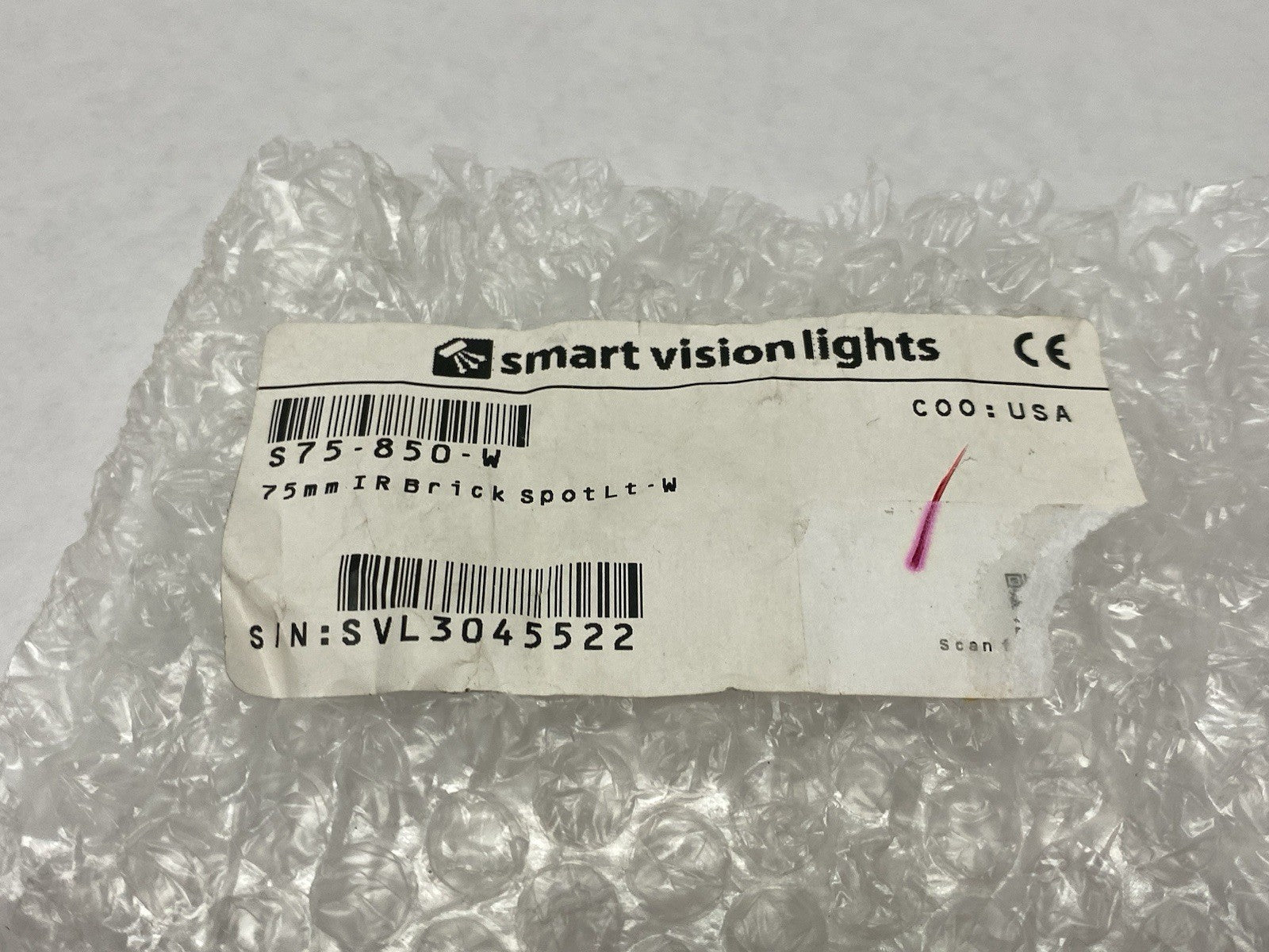 S75-850-W | Smart Vision Lights Brick Spot Light, White Light, 75mm - New Other - Maverick Industrial Sales