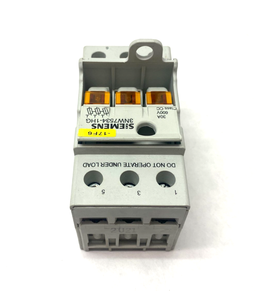Siemens 3NW7534-1HG Fuse Holder Class CC 3-Pole MISSING TERMINAL COVER - Maverick Industrial Sales