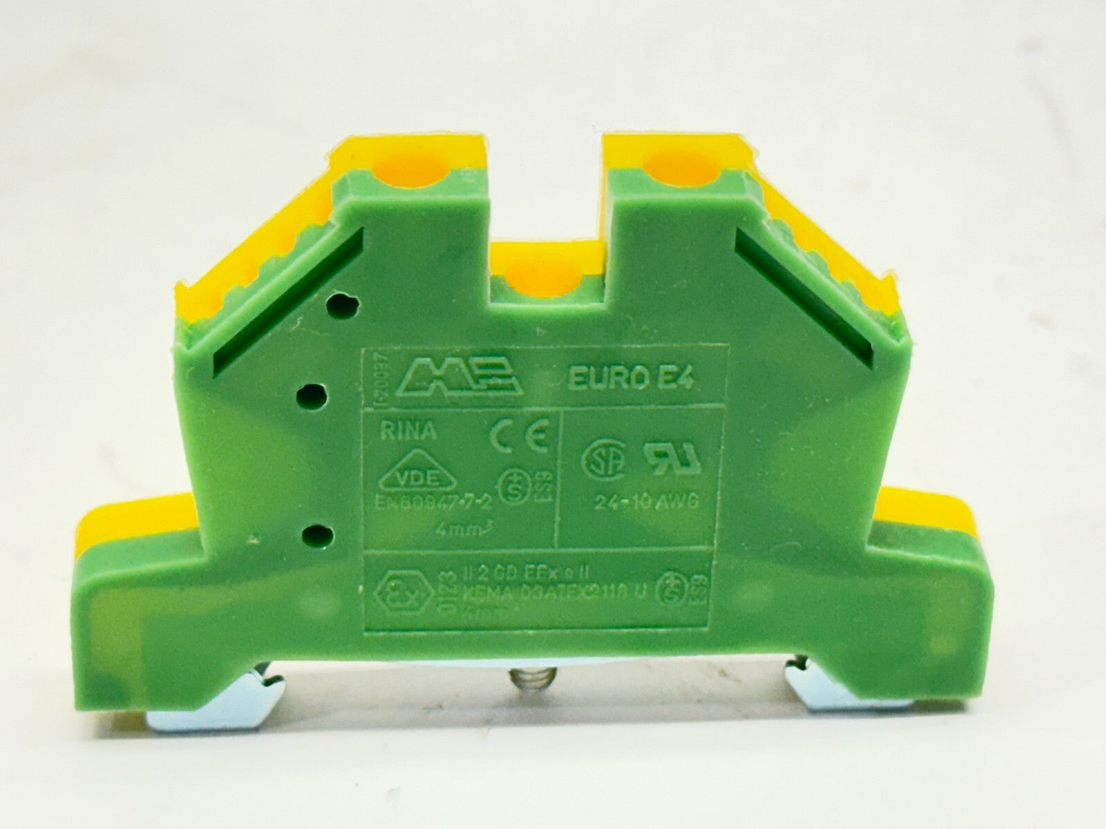 Morsettitalia EURO E4 Earth Terminal Block Green/Yellow 43454 LOT OF 5 - Maverick Industrial Sales