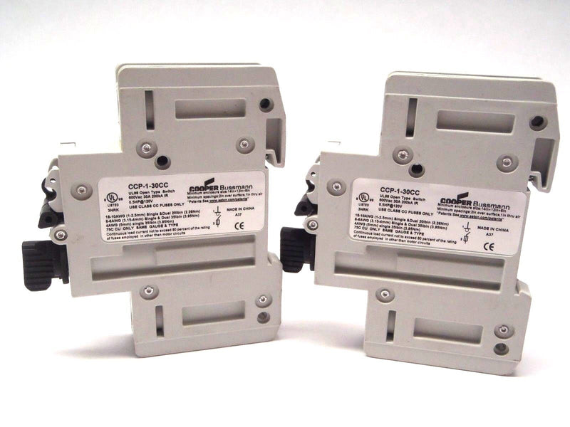 Cooper Bussman CCP-1-30CC Circuit Breaker 600V 30A CC Class Fuses LOT OF 2 - Maverick Industrial Sales