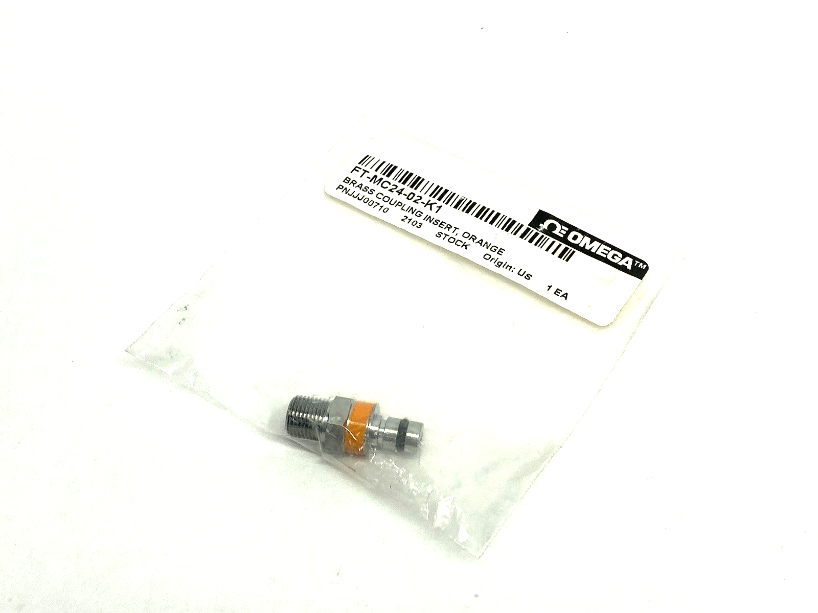 FT-MC24-02-K2 | Omega Chrome-Plated Brass Quick Coupling Insert, Orange, 1/8" NPT - New - Maverick Industrial Sales