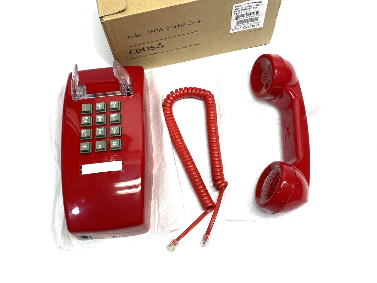 Cetis Scitec 2554E Mountable Emergency Red Corded Telephone, Bell Ringer - Maverick Industrial Sales