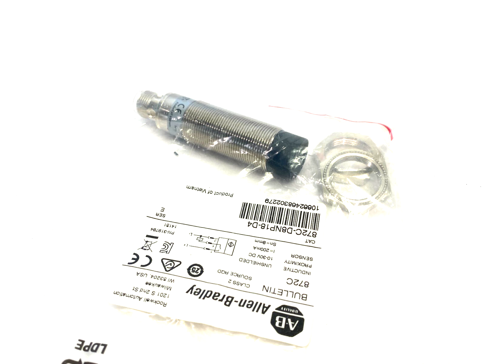 Allen Bradley 872C-D8NP18-D4 Ser. E 18mm Inductive Proximity Sensor 10-30VDC - Maverick Industrial Sales