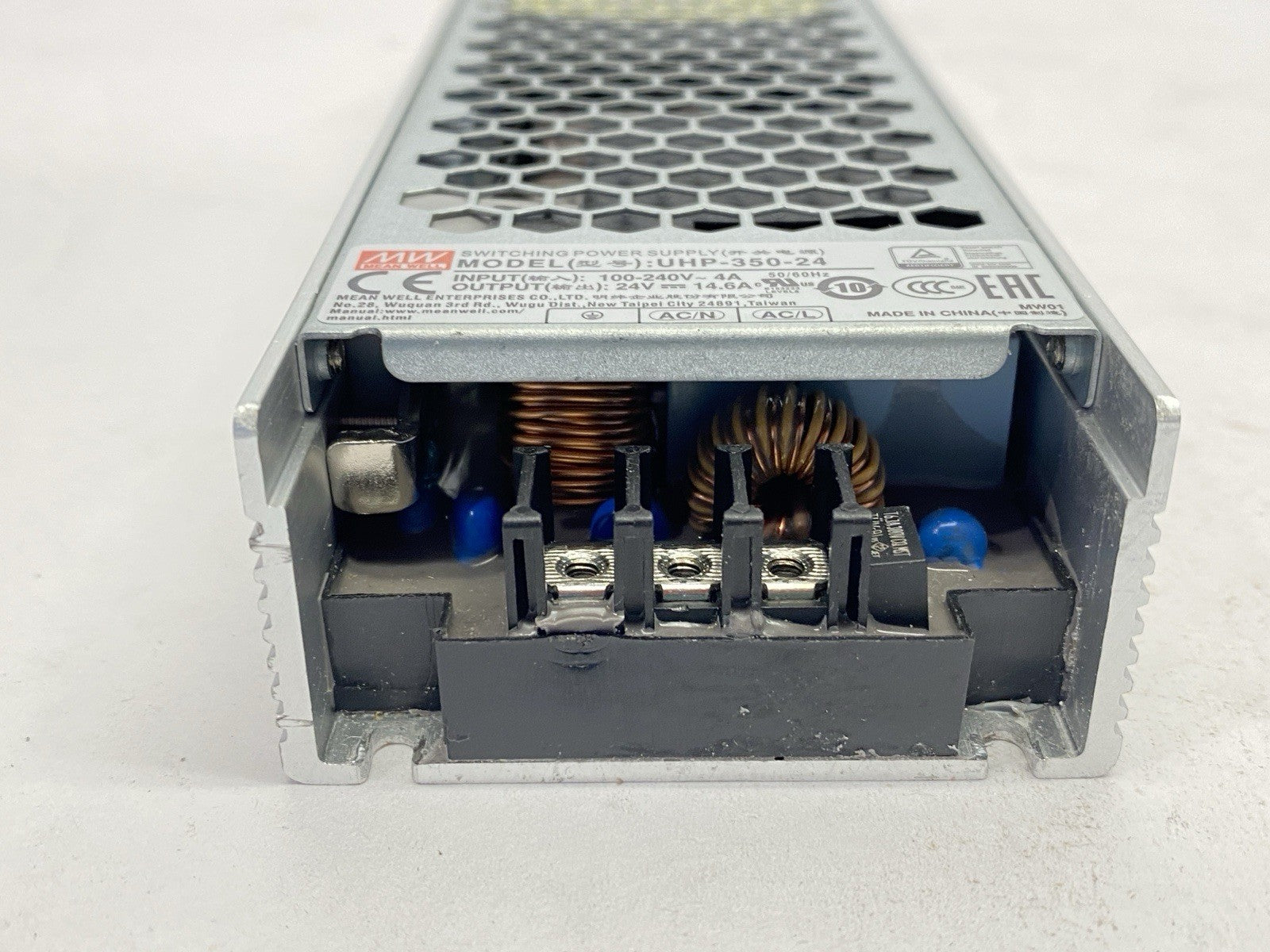 Mean Well UHP-350-24 Power Supply Input 4A 100-240V Output 14.6A 24V - Maverick Industrial Sales