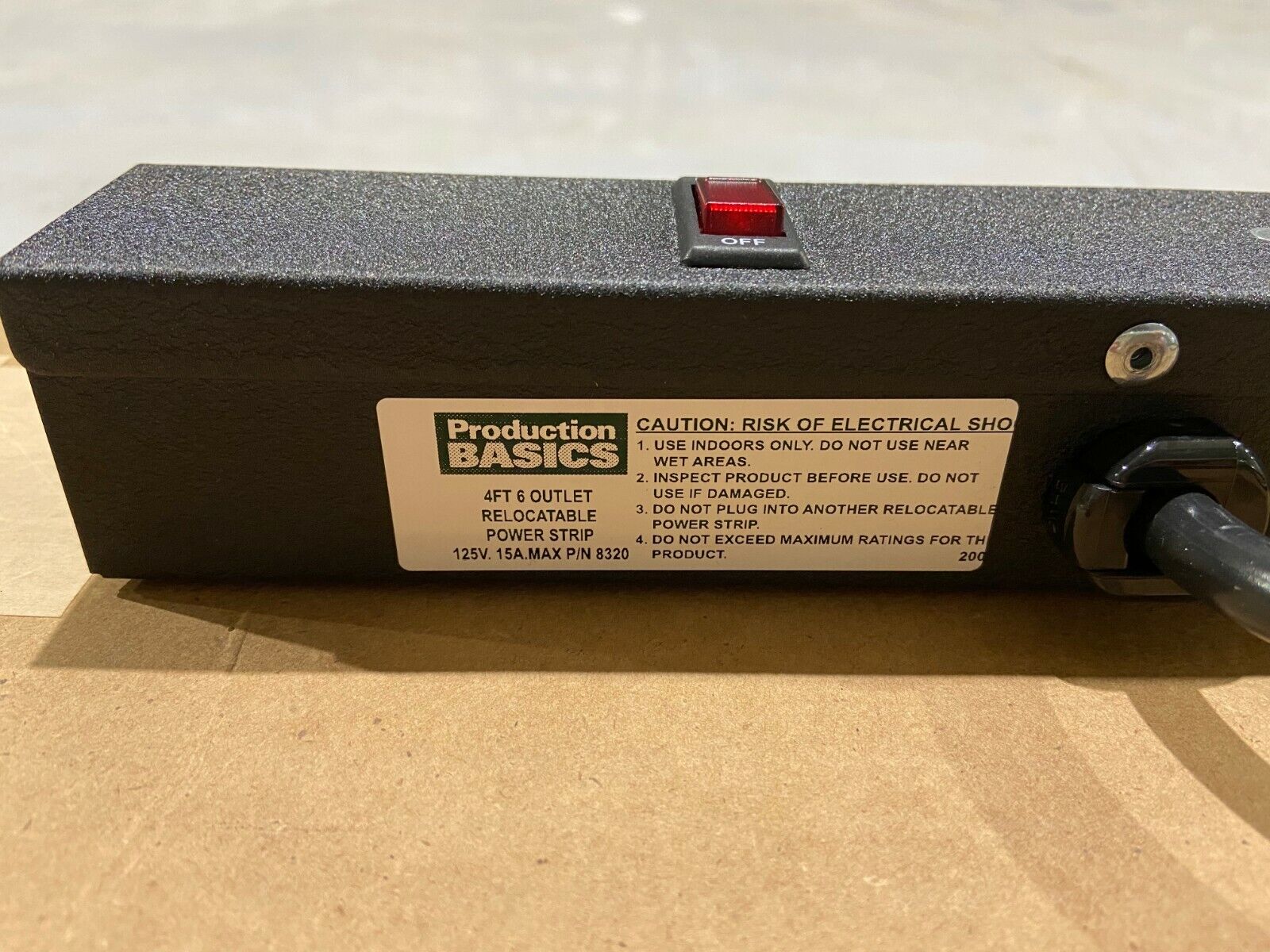 Production Basics 8320 Bench Desk Mount Power Strip 6 Outlets 48" 4ft Length - Maverick Industrial Sales