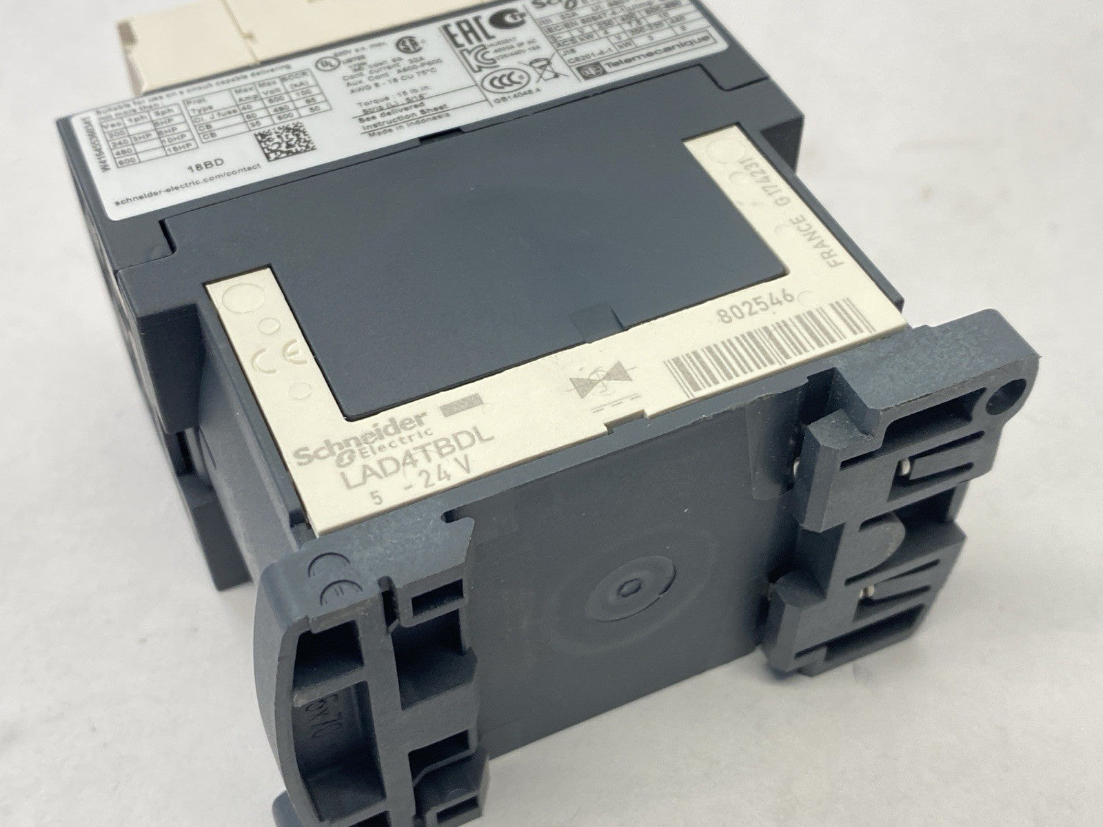 Schneider Electric LC1D18BD IEC Contactor 3P 18A 480VAC 24VDC Coil - Maverick Industrial Sales
