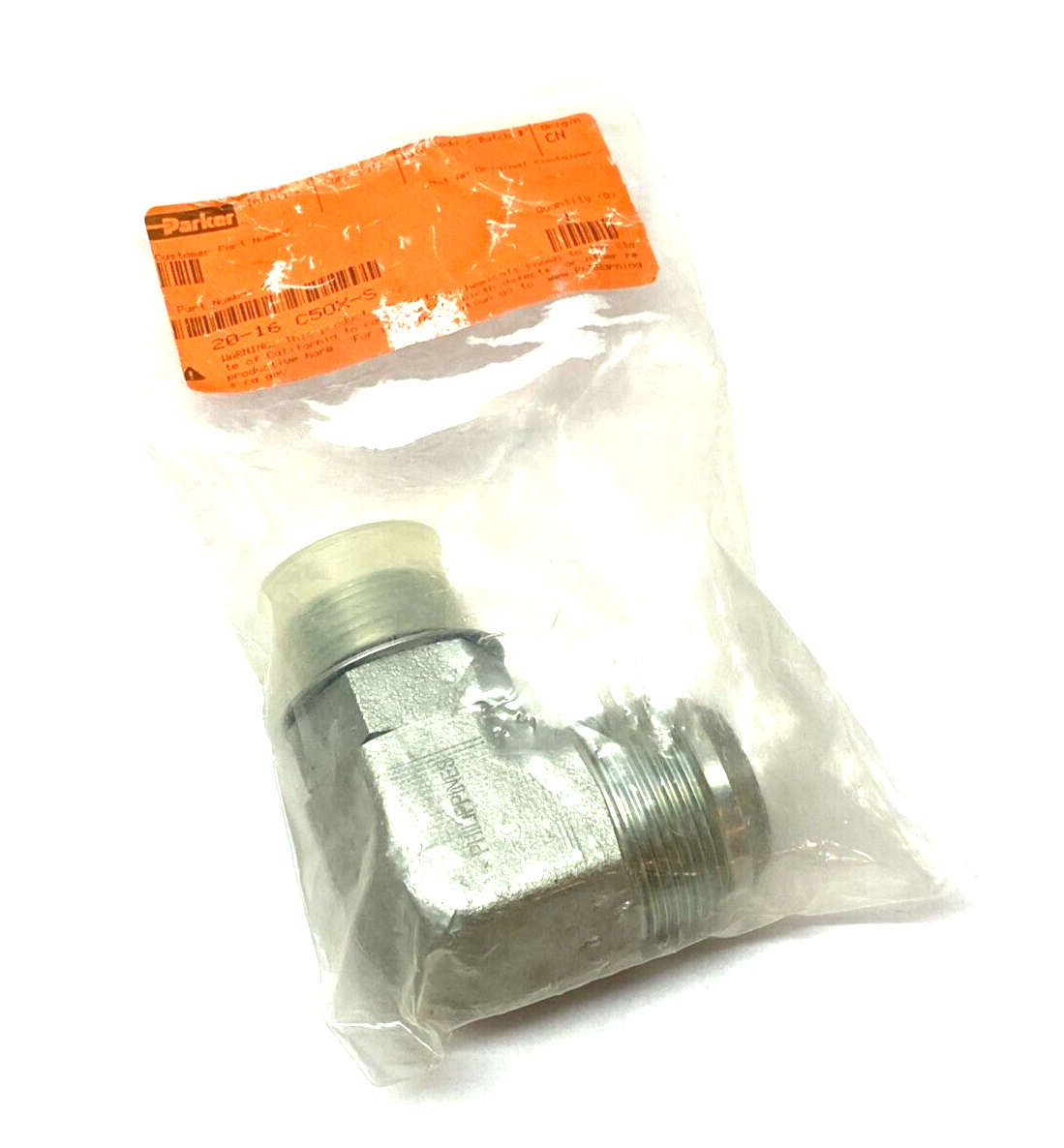 Parker 20-16 C50X-S Triple-Lok 37° Flare JIC Tube Fitting 90 Deg 20-16 C5BX-S - Maverick Industrial Sales