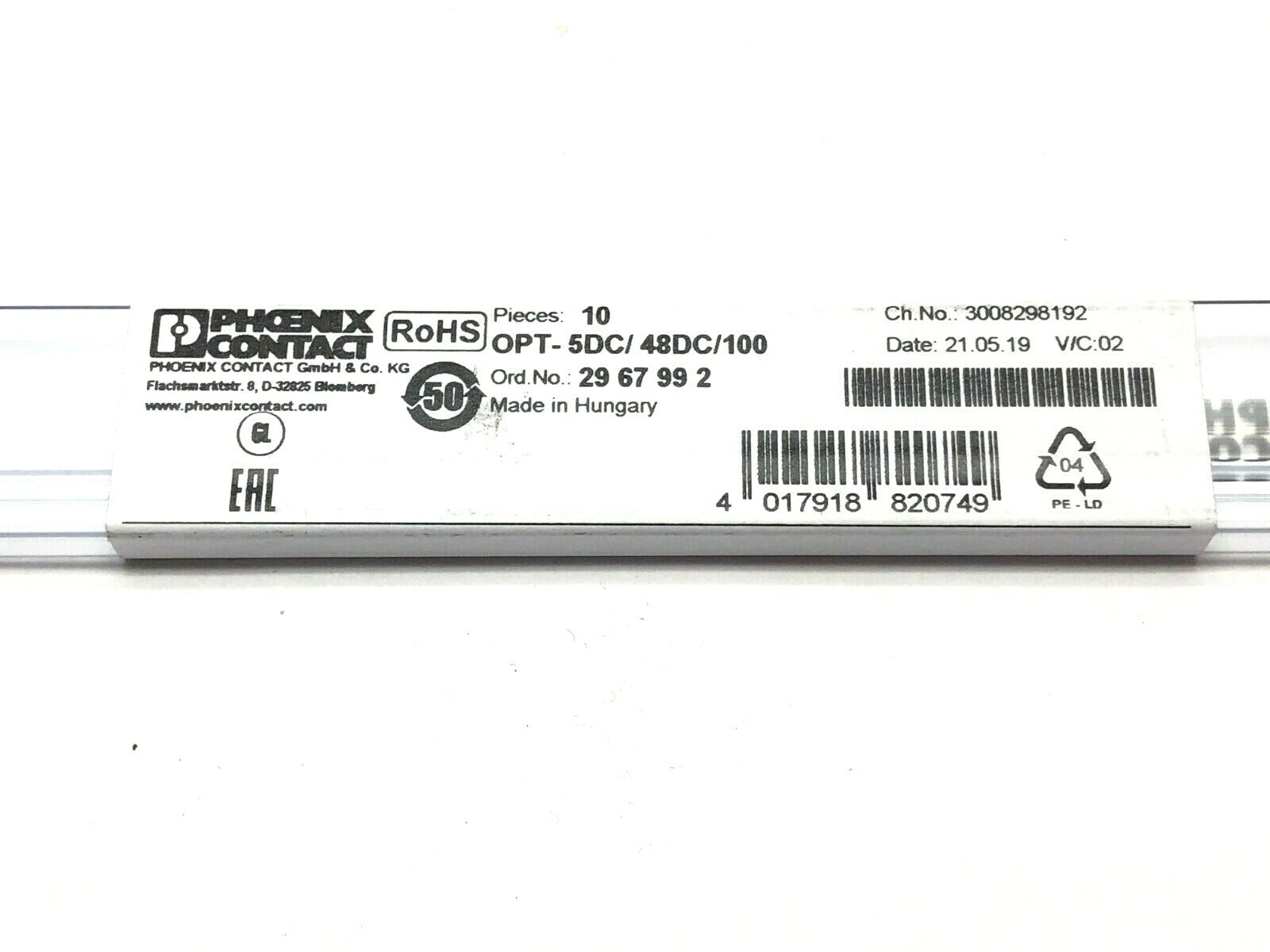 Phoenix Contact OPT- 5DC/ 48DC/100 Miniature Solid-State Relay 2967992 - Maverick Industrial Sales
