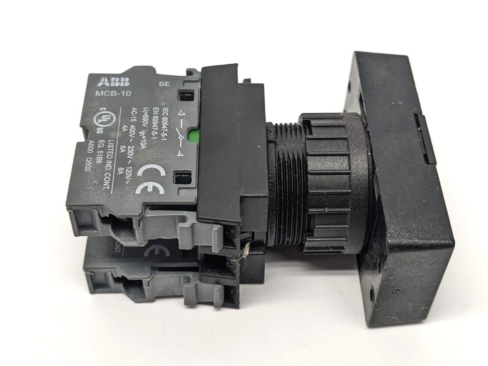 ABB CBK-2P4UD Double Pushbutton Green/Red Up/Down w/ MCB-10 Contact Blocks - Maverick Industrial Sales
