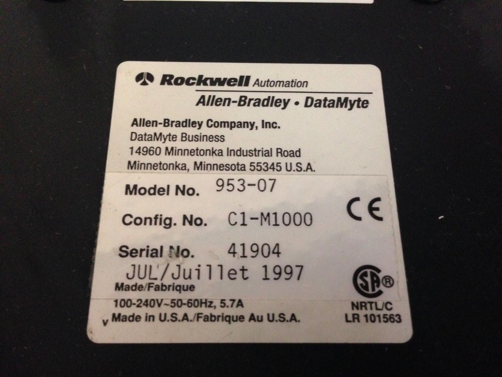 Allen Bradley 953-07 DataMyte Data Collector 1043k v.3.3 C1-M1000 - Maverick Industrial Sales