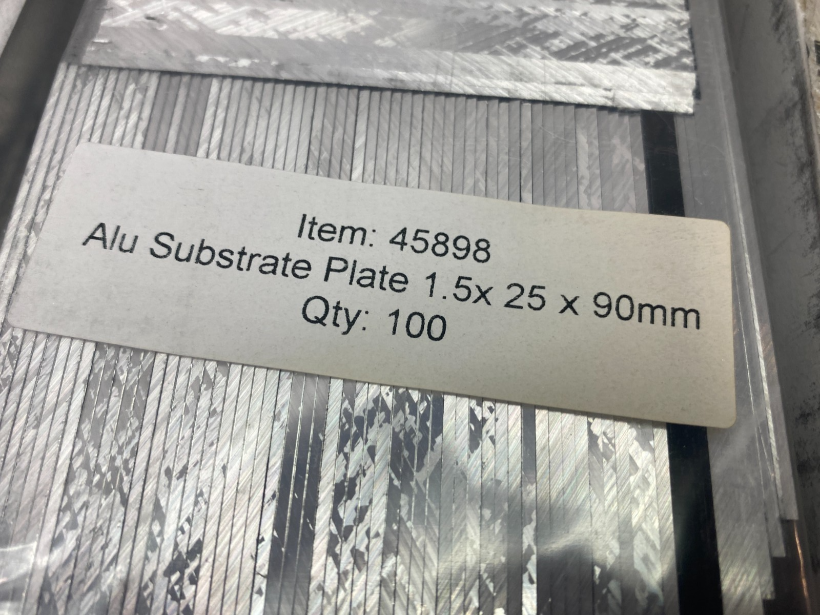Hesse 45898 Aluminum Substrate Plate 1.5 x 25 x 90mm BOX OF 400 - Maverick Industrial Sales