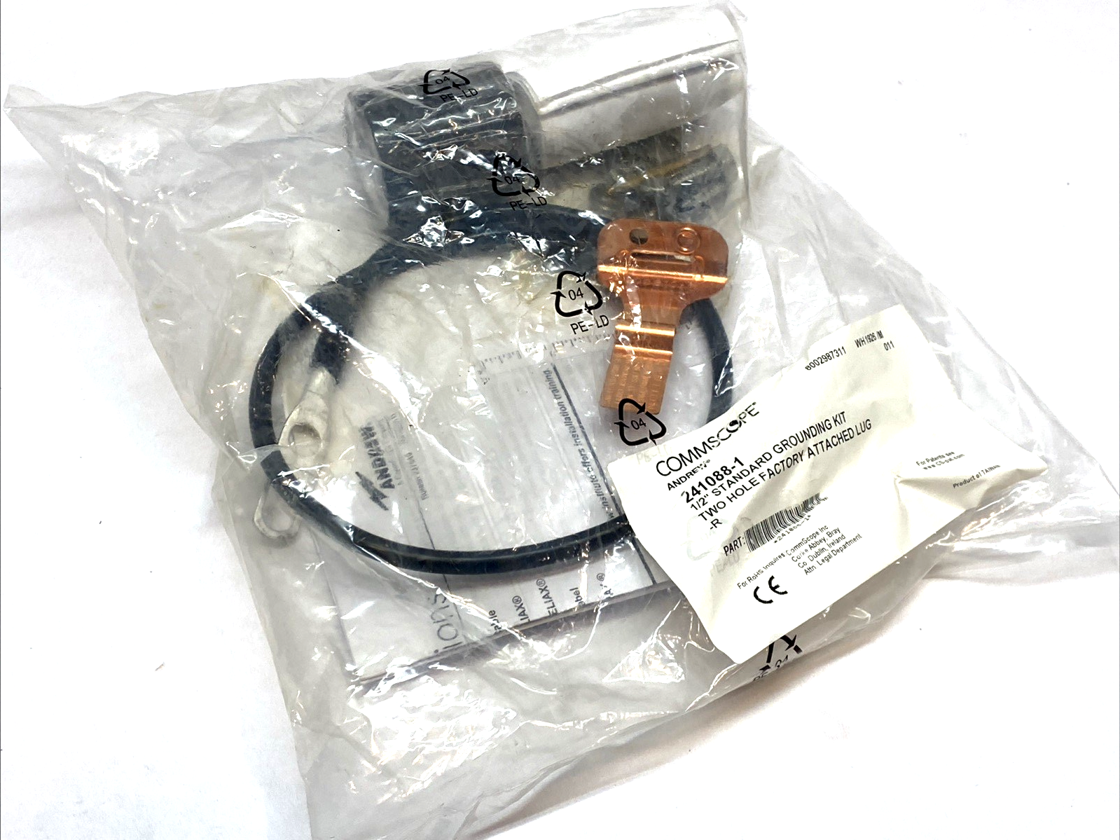 CommScope 241088-1 Grounding Kit ½″ Coax Cable Two-Hole Lug Copper Str