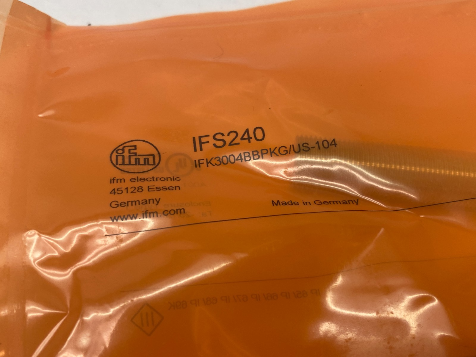 Ifm IFS240 Inductive Proximity Sensor M12 Body 4mm Range IFK3004BBPKG/US-104 - Maverick Industrial Sales